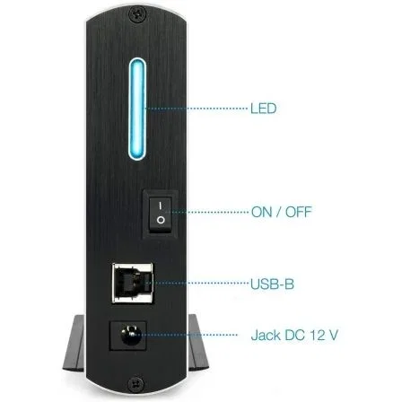 Tooq TQE-3531B Caja Externa para Disco Duro de 3.5 pulgadas SATA USB 3.1 Gen 1 Negro